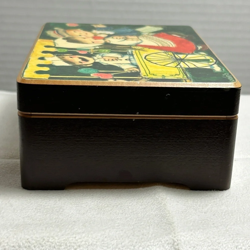 Reuge Swiss Music Box Vintage My Lily Adieu Hi - Lo Wind-Up Wooden Opens